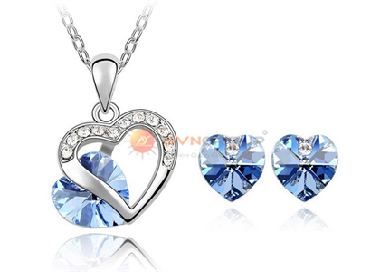 Rhodium Plated | Hearts Pendant Sets